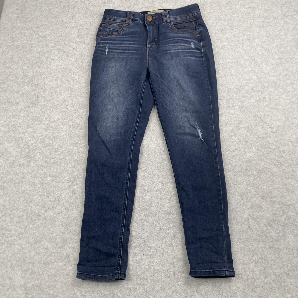 Democracy Womens 6 Blue High Rise Skinny Stretch Distressed Jeans B2279BBI3XX